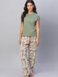 Women Cottonworld Loungewear^Women's 100% Viscose Regular Fit Pyjama