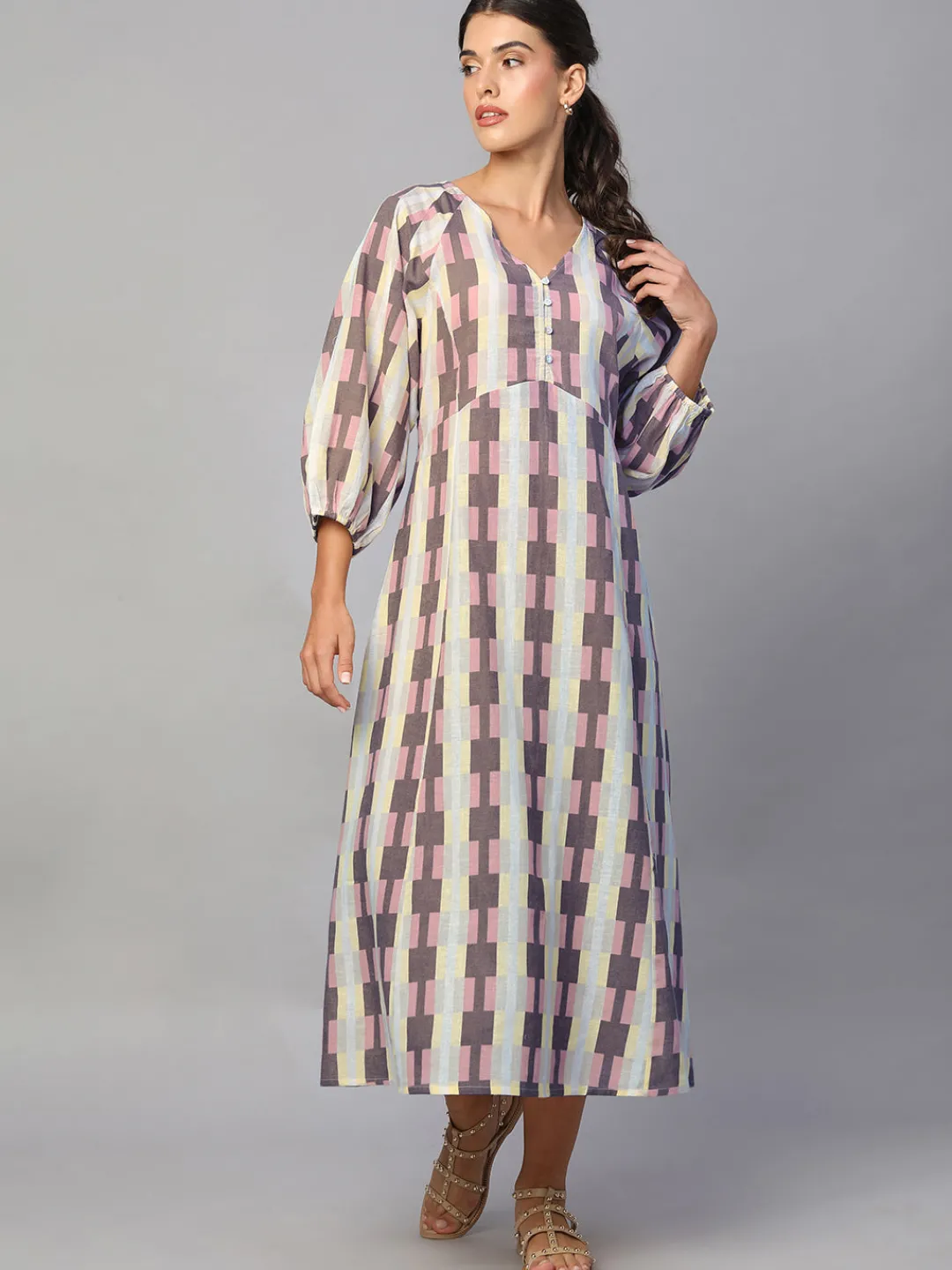 Women Cottonworld Dresses^Women's Cotton Flax Regular Fit Dress