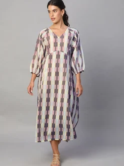 Women Cottonworld Dresses^Women's Cotton Flax Regular Fit Dress