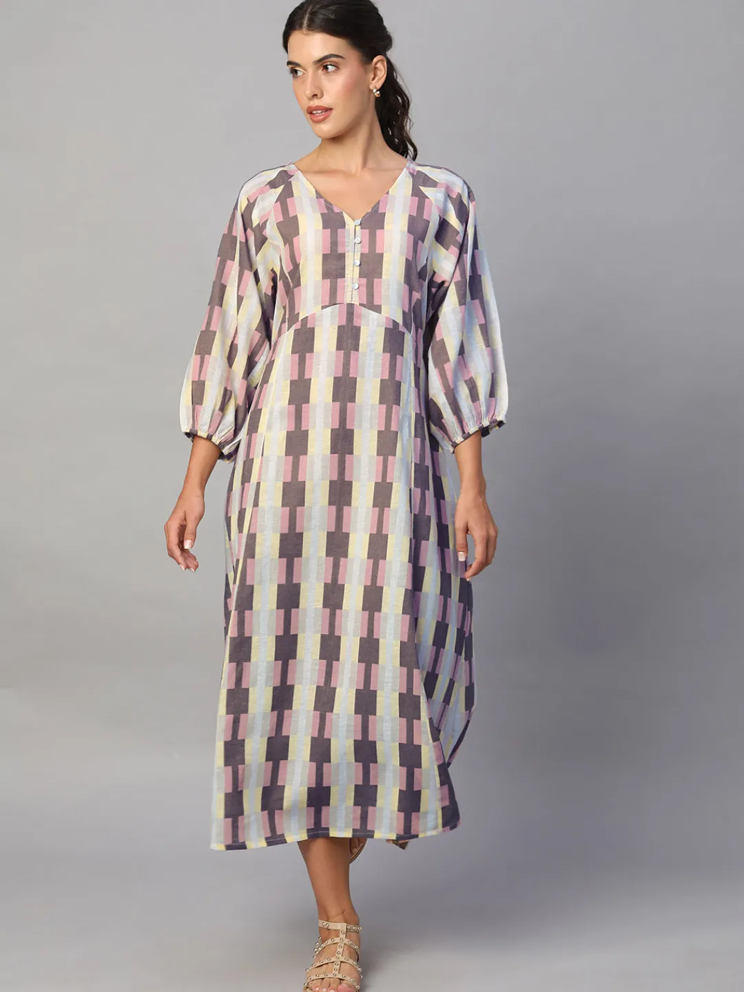 Women Cottonworld Dresses^Women's Cotton Flax Regular Fit Dress