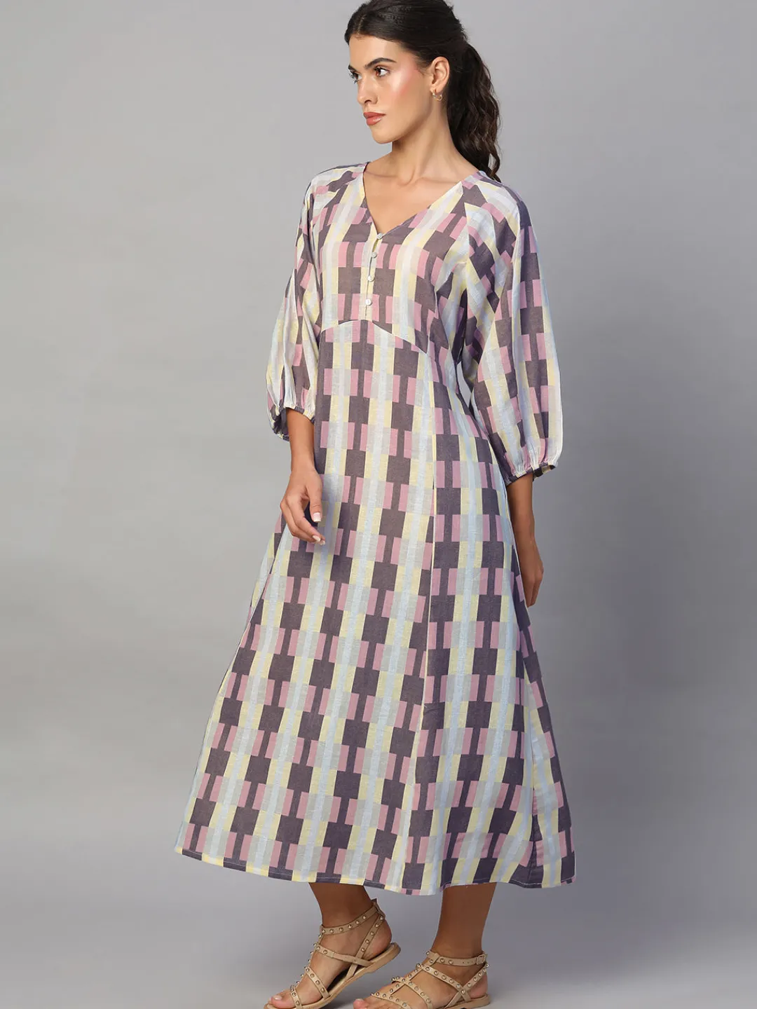 Women Cottonworld Dresses^Women's Cotton Flax Regular Fit Dress