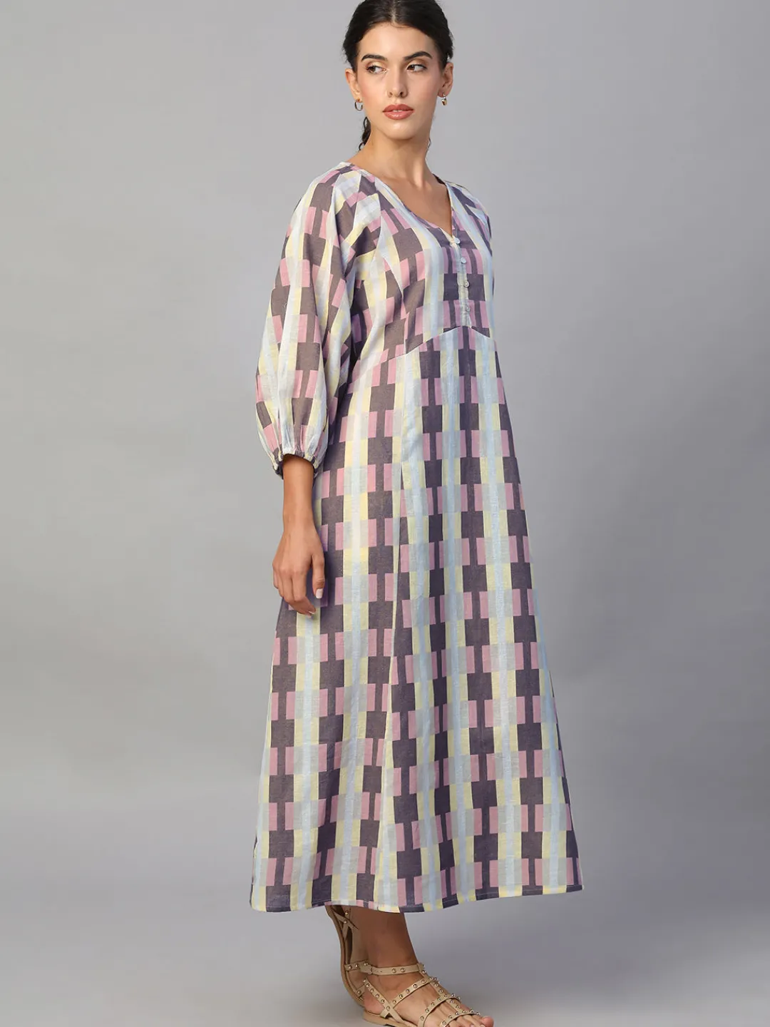 Women Cottonworld Dresses^Women's Cotton Flax Regular Fit Dress