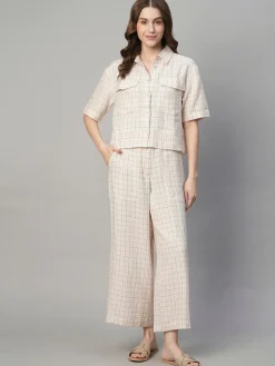 Women Cottonworld Culottes | Womens Co-Ord Sets^Women's Cotton Linen Regular Fit Culotte