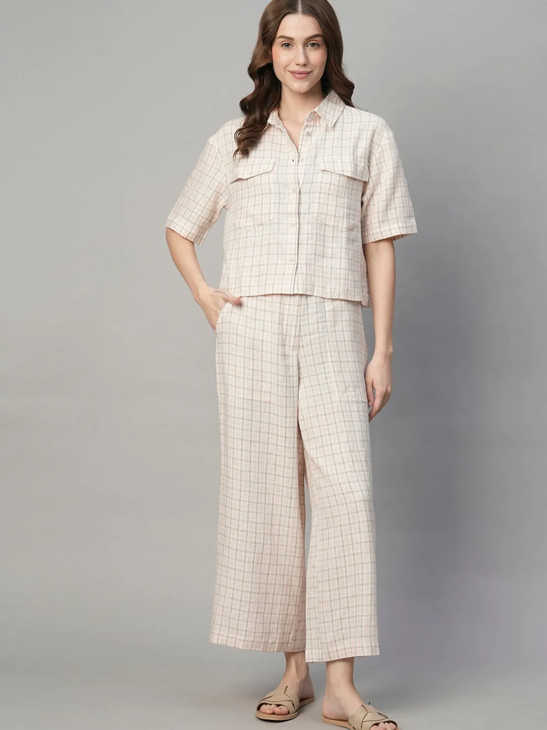 Women Cottonworld Culottes | Womens Co-Ord Sets^Women's Cotton Linen Regular Fit Culotte