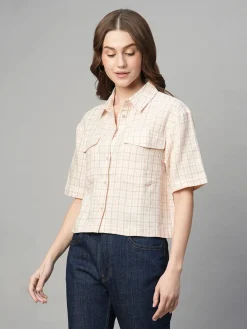 Women Cottonworld Tops & Shirts | Tops & Shirts^Women's Cotton Linen Regular Fit Blouse
