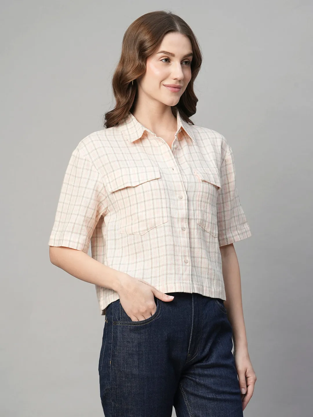 Women Cottonworld Tops & Shirts | Tops & Shirts^Women's Cotton Linen Regular Fit Blouse