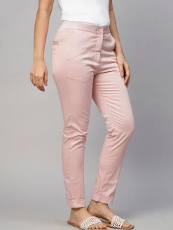 Women Cottonworld Trousers^Women's Cotton Lycra Slim Fit Pant