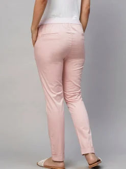 Women Cottonworld Trousers^Women's Cotton Lycra Slim Fit Pant
