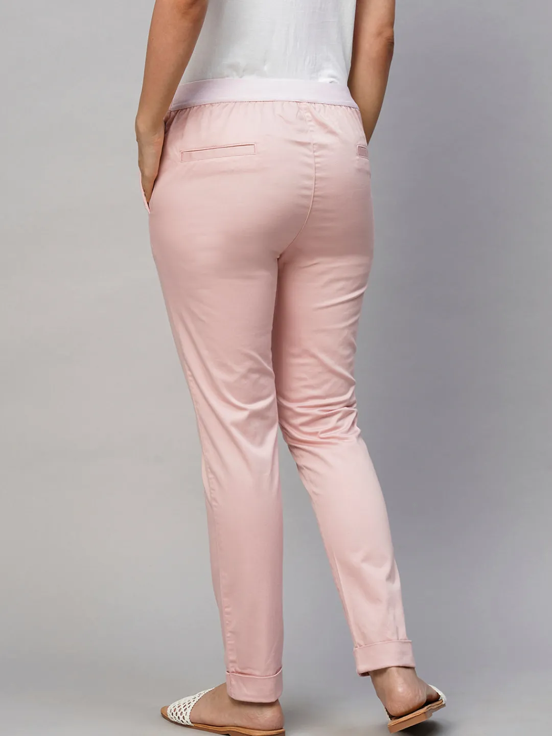 Women Cottonworld Trousers^Women's Cotton Lycra Slim Fit Pant