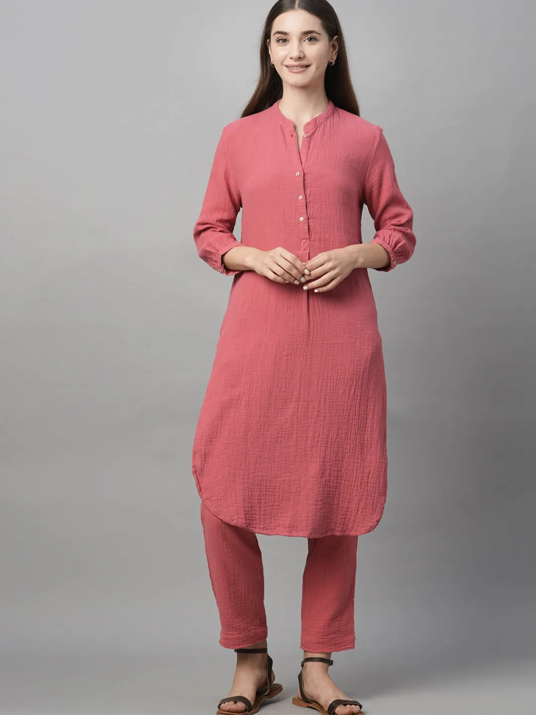 Women Cottonworld Womens Co-Ord Sets^Women's Cotton Regular Fit Kurta