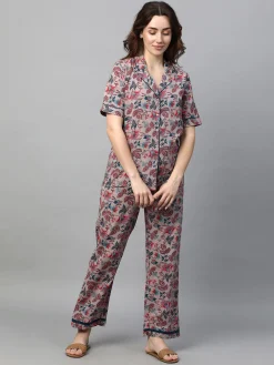 Women Cottonworld Loungewear^Women's Cotton Regular Fit Pyjama Suit