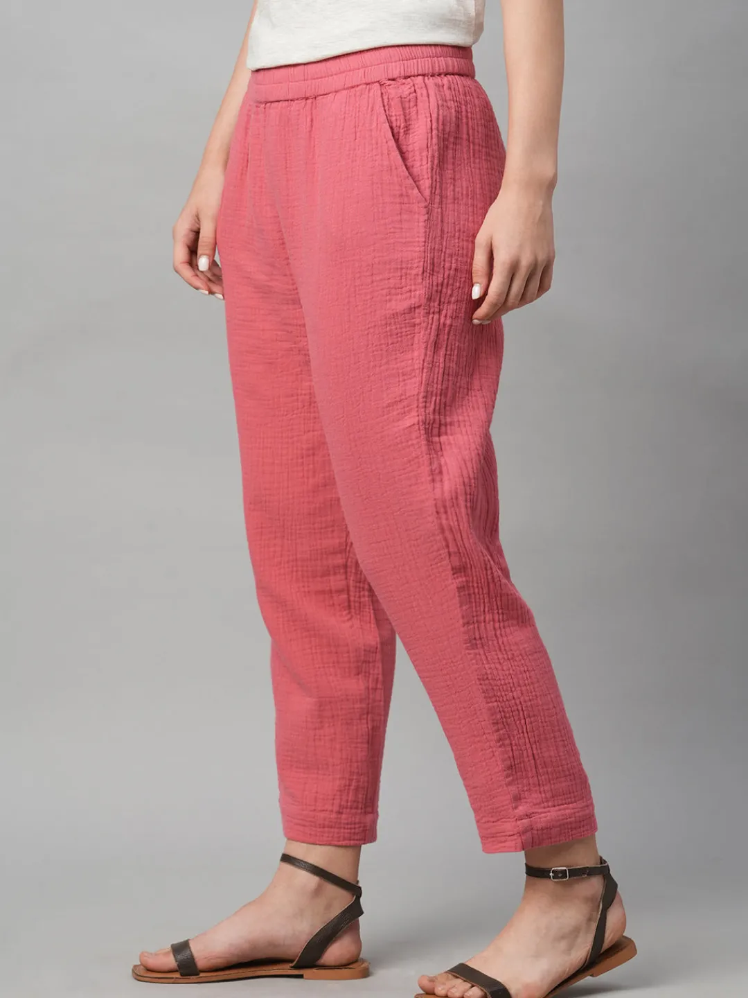 Women Cottonworld Trousers | Womens Co-Ord Sets^Women's Cotton Regular Fit Pant
