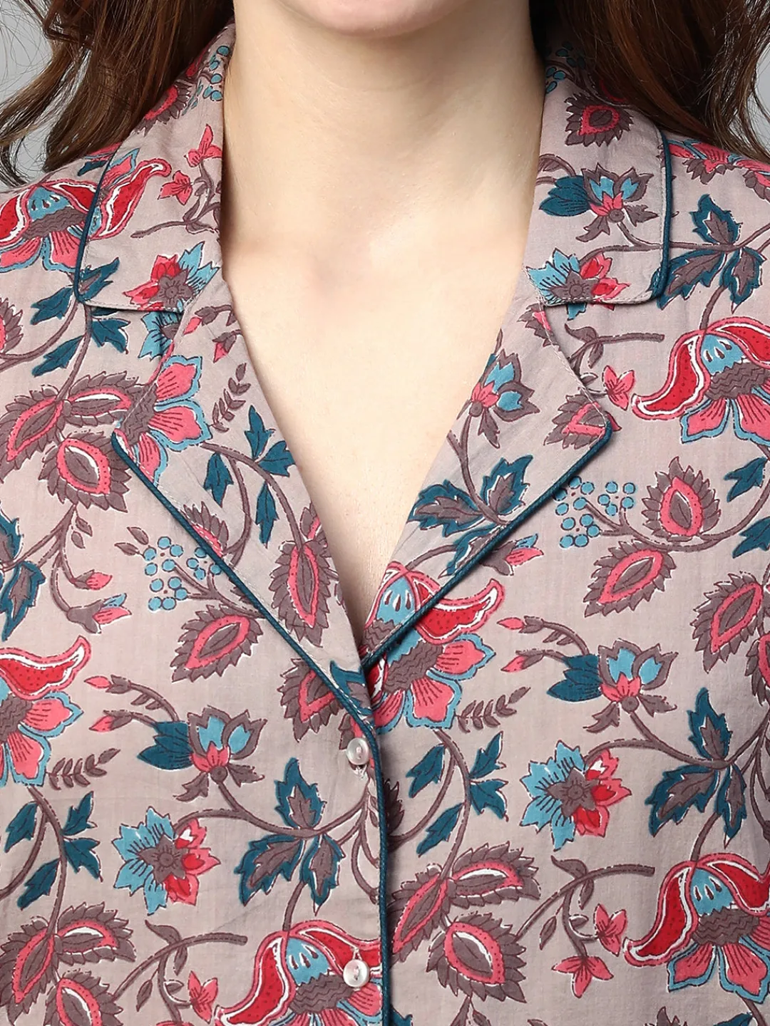Women Cottonworld Loungewear^Women's Cotton Regular Fit Pyjama Suit