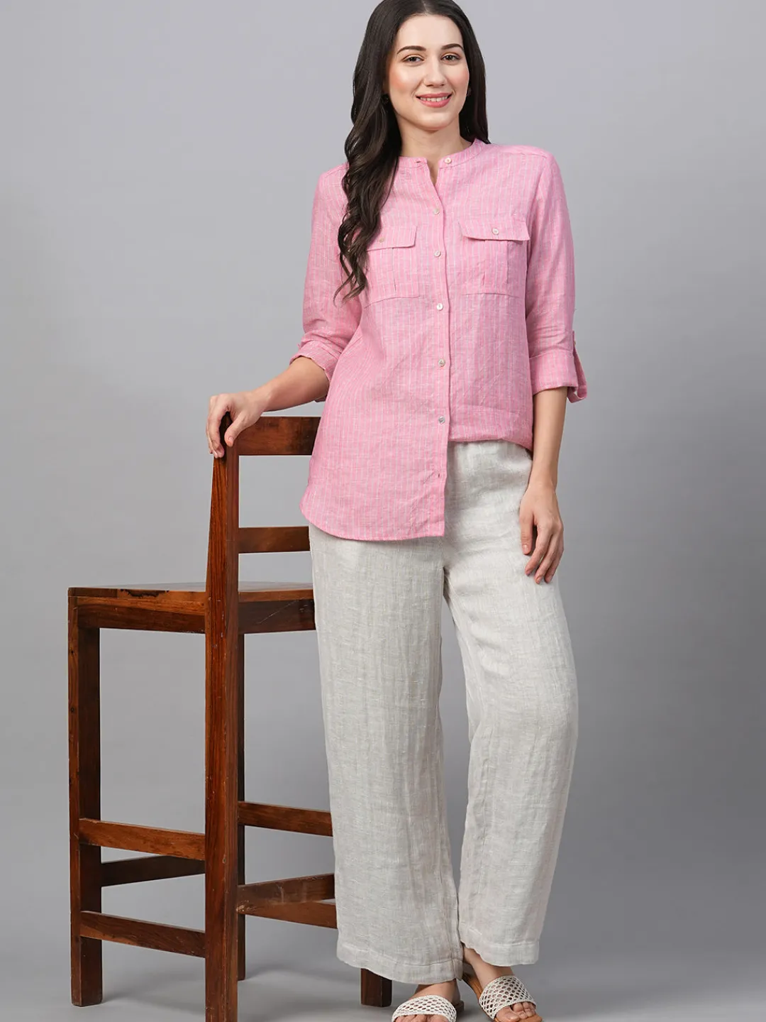 Women Cottonworld Tops & Shirts | Tops & Shirts^Women's Linen Excel Regular Fit Blouse
