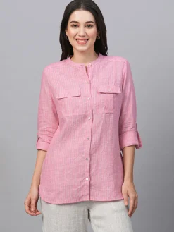 Women Cottonworld Tops & Shirts | Tops & Shirts^Women's Linen Excel Regular Fit Blouse