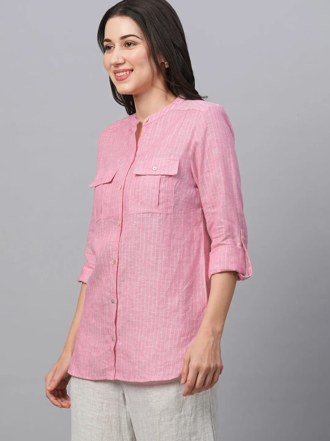 Women Cottonworld Tops & Shirts | Tops & Shirts^Women's Linen Excel Regular Fit Blouse