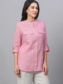 Women Cottonworld Tops & Shirts | Tops & Shirts^Women's Linen Excel Regular Fit Blouse