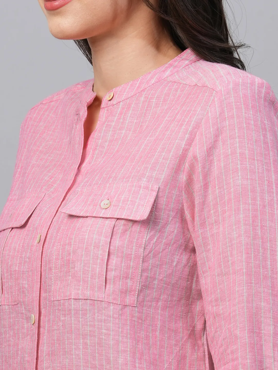 Women Cottonworld Tops & Shirts | Tops & Shirts^Women's Linen Excel Regular Fit Blouse