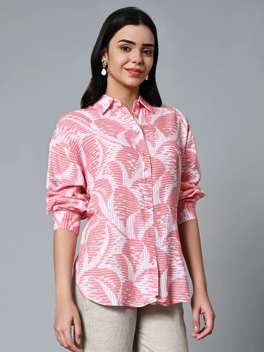Women Cottonworld Tops & Shirts | Tops & Shirts^Women's Lyocell Linen Boxy Fit Blouse
