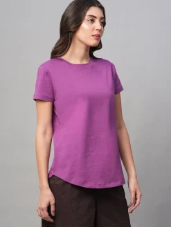 Women Cottonworld Round Neck | Regular Fit^Women's 100% Cotton Regular Fit Tshirt