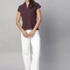 Women Cottonworld V-Neck^Women's Cotton Elastane Slim Fit Tshirt