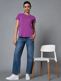Women Cottonworld Round Neck | Regular Fit^Women's Cotton Regular Fit Tshirt