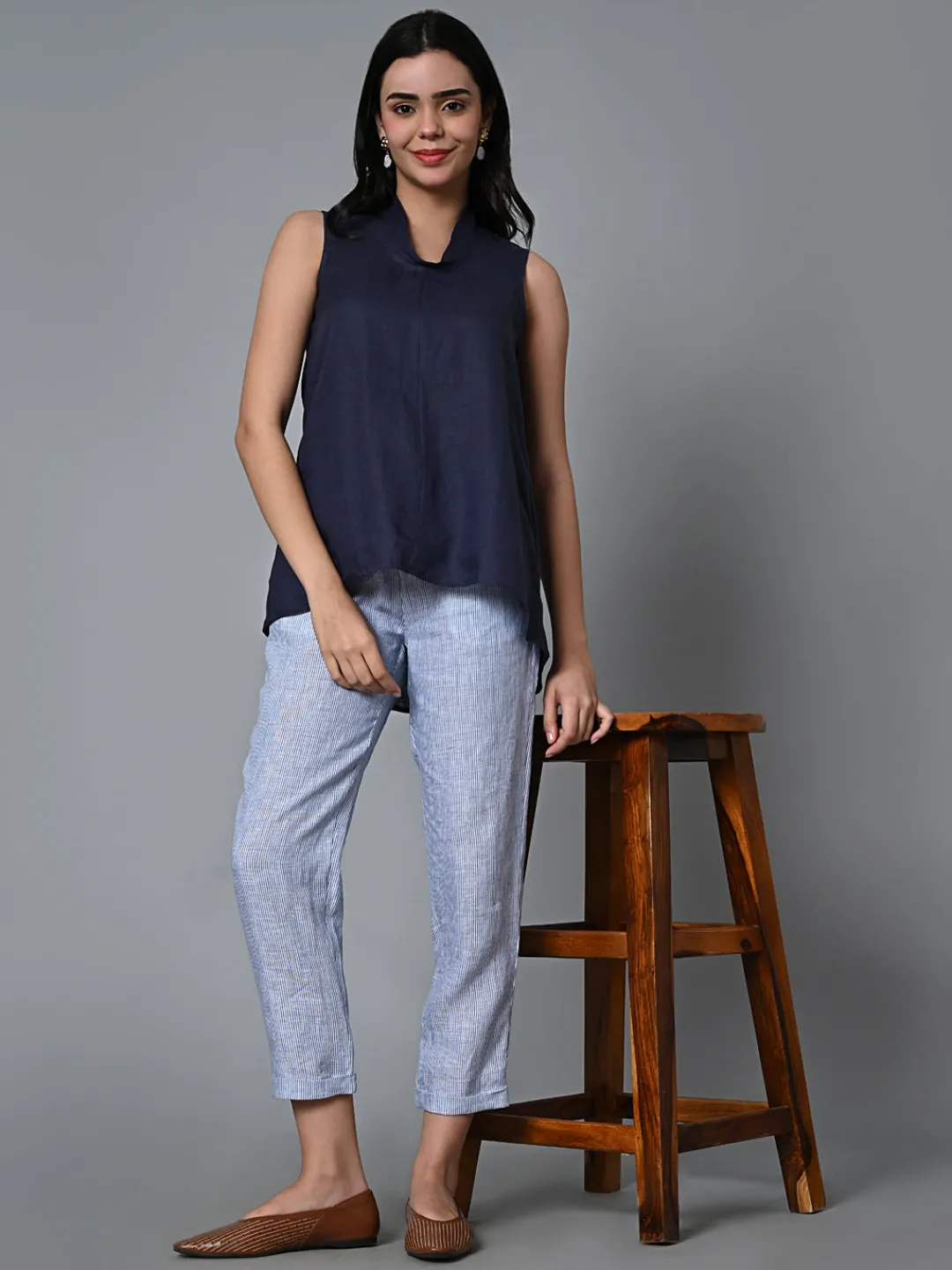 Women Cottonworld Tops & Shirts | Tops & Shirts^Women's Linen Regular Fit Blouse