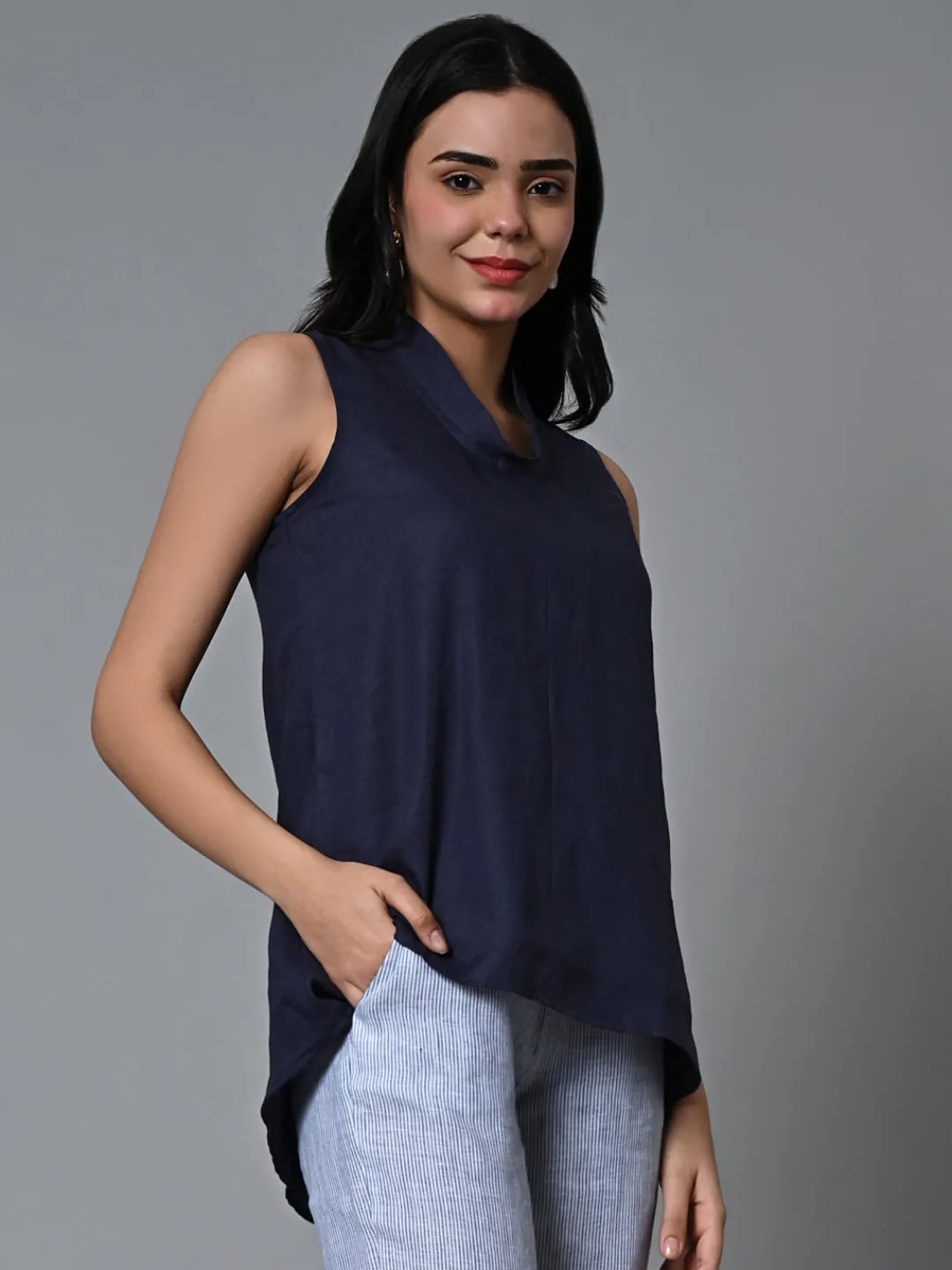 Women Cottonworld Tops & Shirts | Tops & Shirts^Women's Linen Regular Fit Blouse