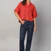 Women Cottonworld Tops & Shirts | Tops & Shirts^Women's 100% Linen Boxy Fit Blouse