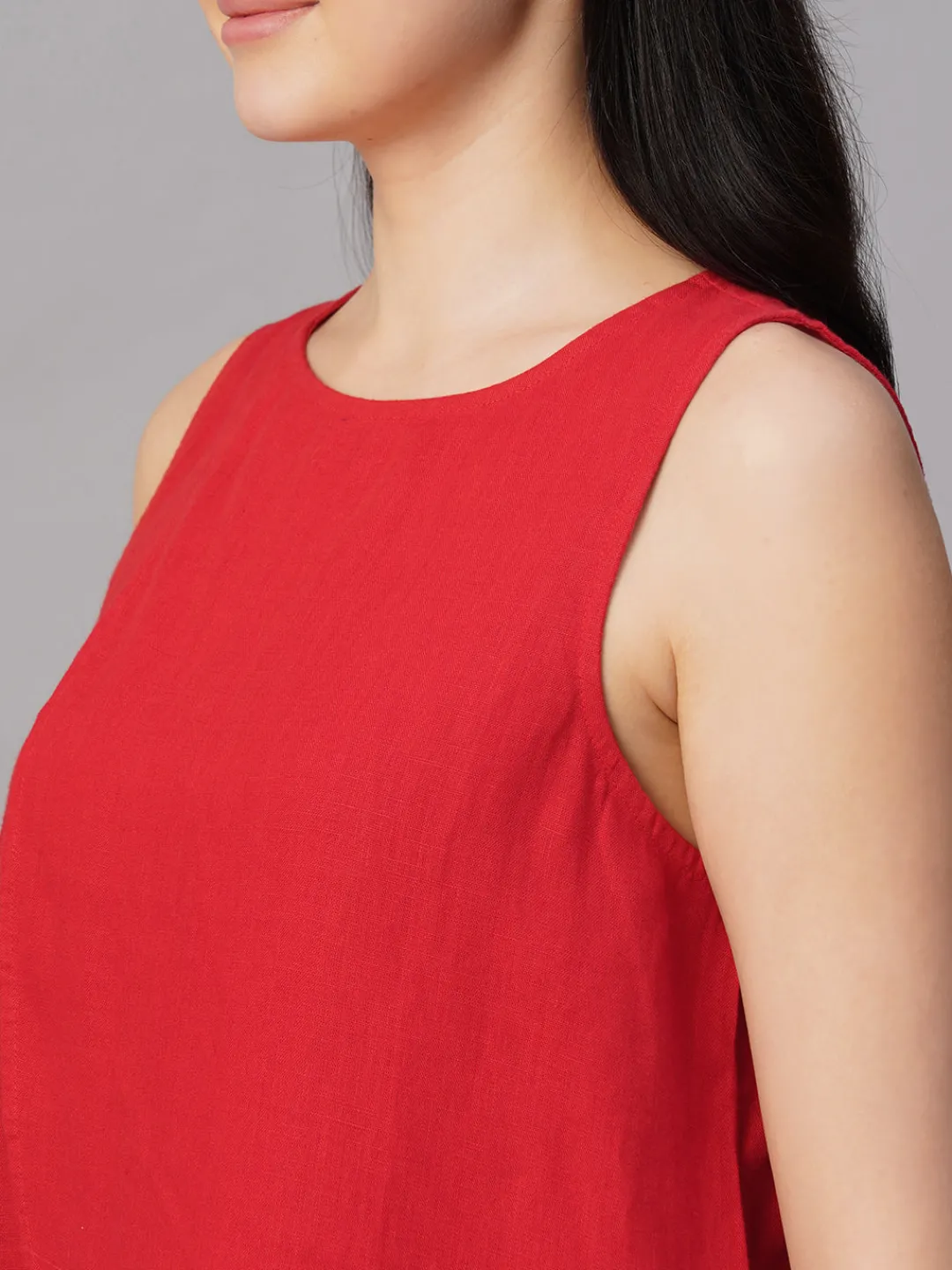 Women Cottonworld Tops & Shirts | Tops & Shirts^Women's 100% Linen Regular Fit Blouse