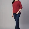 Women Cottonworld Women | Round Neck^Women's Cotton Bamboo Regular Fit Tshirt