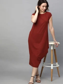 Women Cottonworld Dresses^Women's Cotton Bamboo Elastane Regular Fit Kdress
