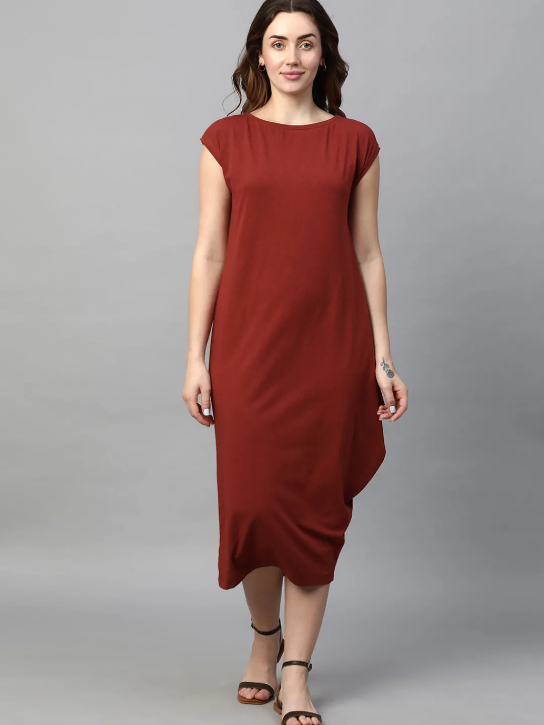 Women Cottonworld Dresses^Women's Cotton Bamboo Elastane Regular Fit Kdress