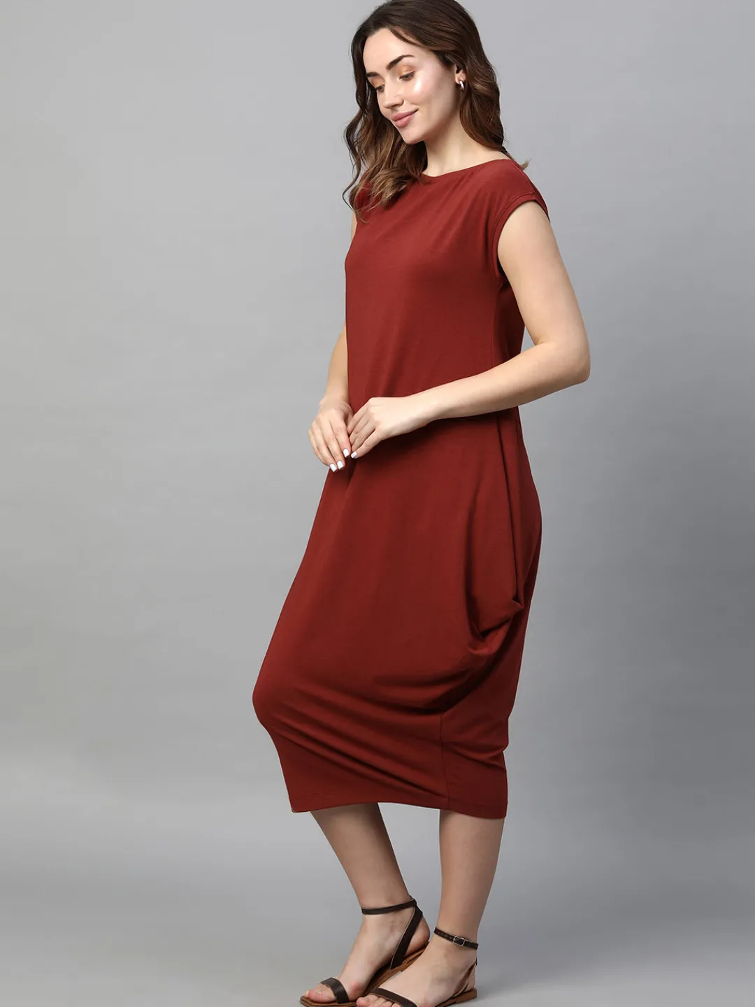Women Cottonworld Dresses^Women's Cotton Bamboo Elastane Regular Fit Kdress