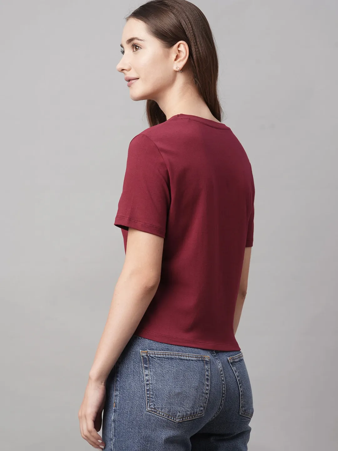 Women Cottonworld Round Neck | Regular Fit^Women's Cotton Elastane Regular Fit Tshirt