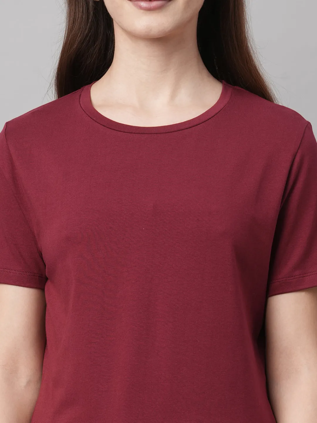 Women Cottonworld Round Neck | Regular Fit^Women's Cotton Elastane Regular Fit Tshirt