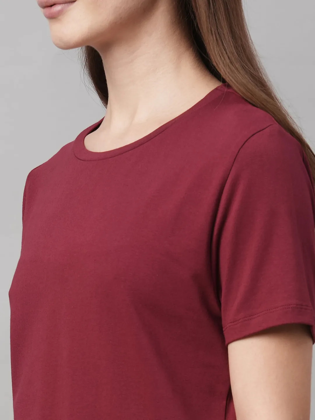 Women Cottonworld Round Neck | Regular Fit^Women's Cotton Elastane Regular Fit Tshirt