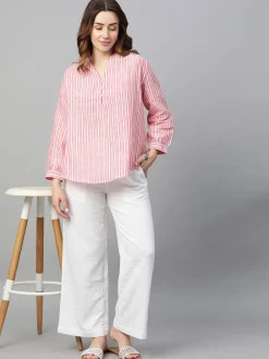 Women Cottonworld Tops & Shirts | Tops & Shirts^Women's Linen Regular Fit Blouse