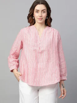 Women Cottonworld Tops & Shirts | Tops & Shirts^Women's Linen Regular Fit Blouse