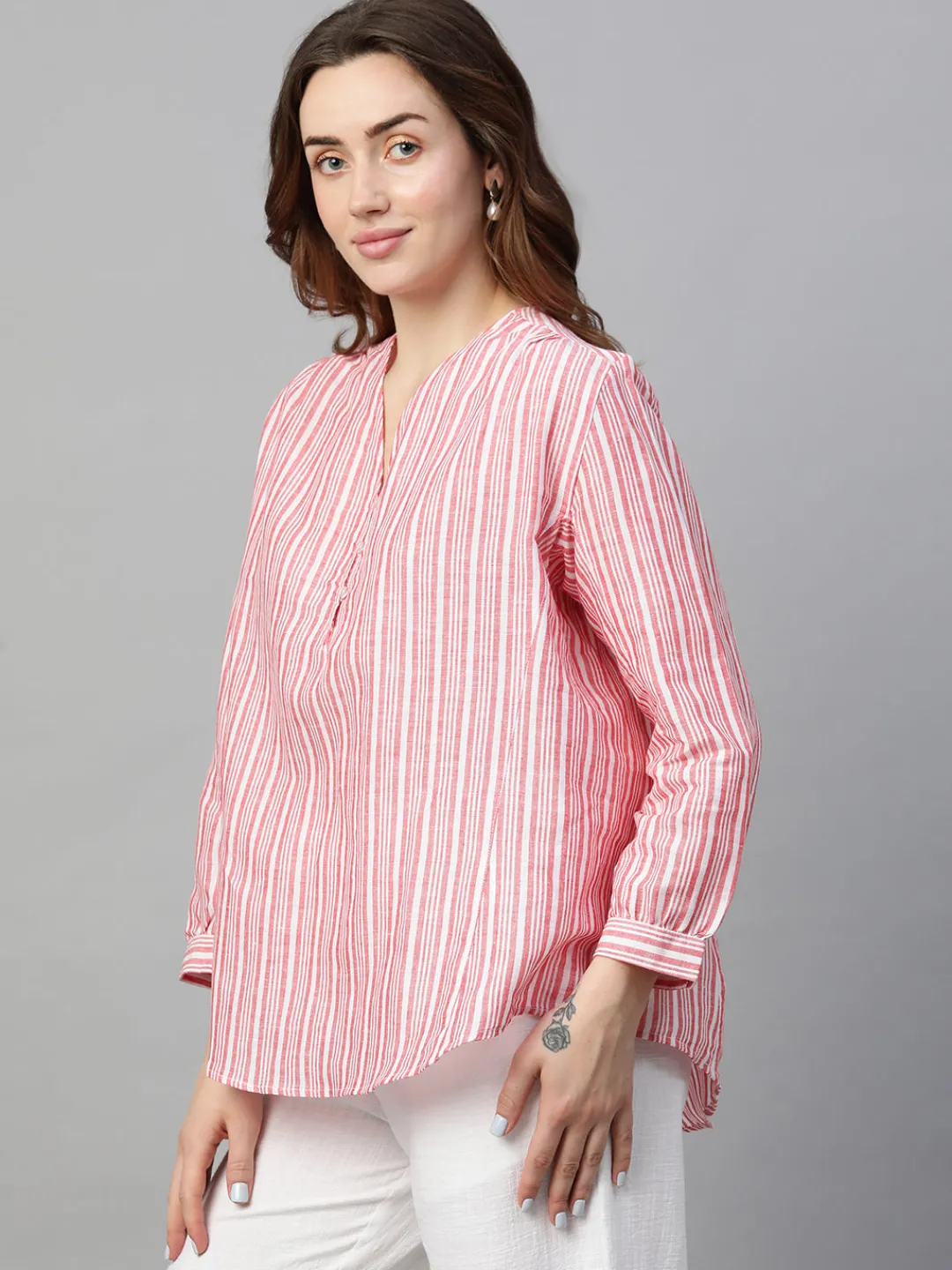 Women Cottonworld Tops & Shirts | Tops & Shirts^Women's Linen Regular Fit Blouse