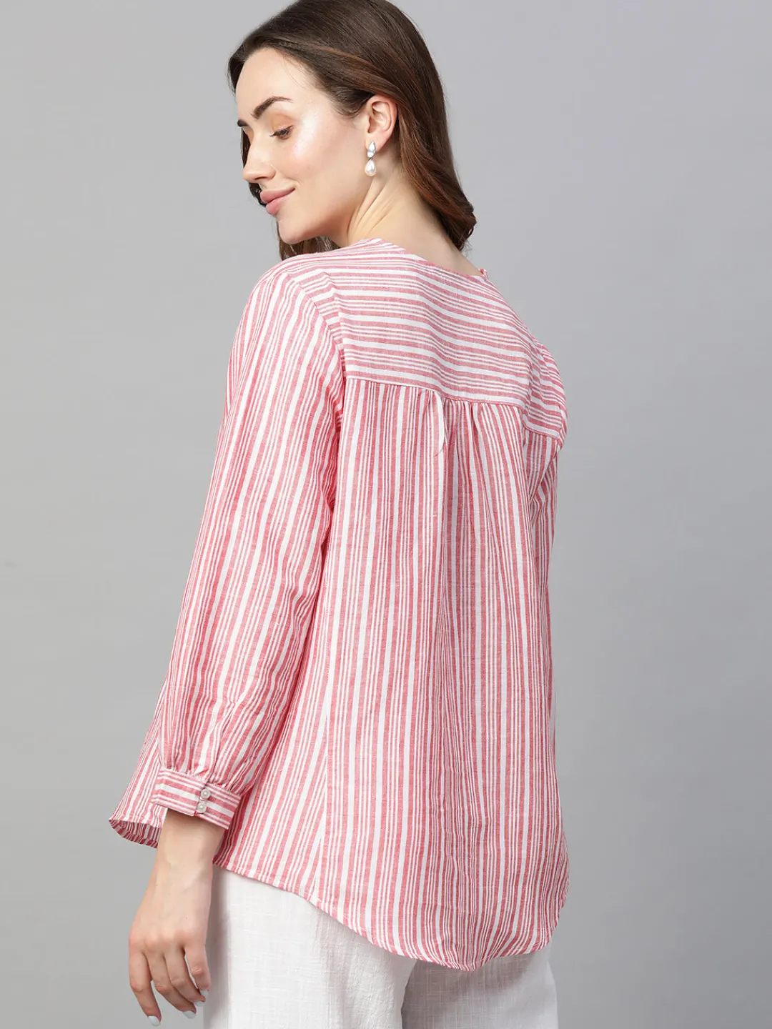 Women Cottonworld Tops & Shirts | Tops & Shirts^Women's Linen Regular Fit Blouse