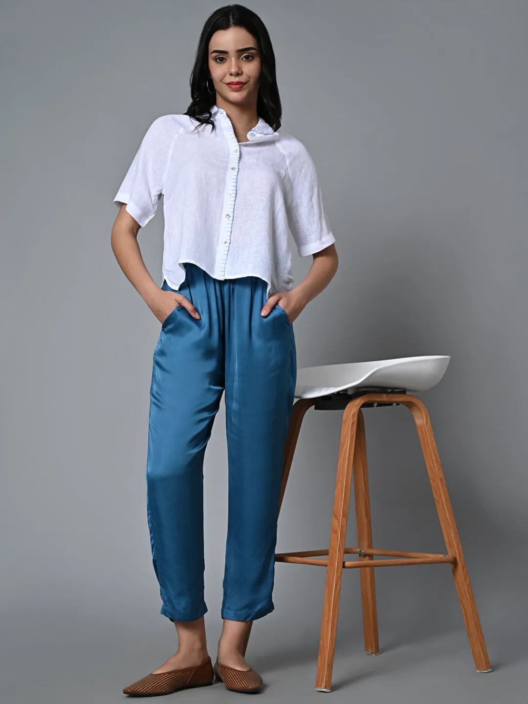 Women Cottonworld Trousers^Women's Regular Fit Modal Pant