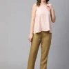 Women Cottonworld Tops & Shirts | Tops & Shirts^Women's 100% Linen Regular Fit Blouse