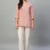 Women Cottonworld Tops & Shirts | Tops & Shirts^Women's 100% Linen Regular Fit Blouse