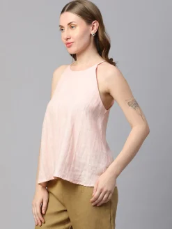 Women Cottonworld Tops & Shirts | Tops & Shirts^Women's 100% Linen Regular Fit Blouse