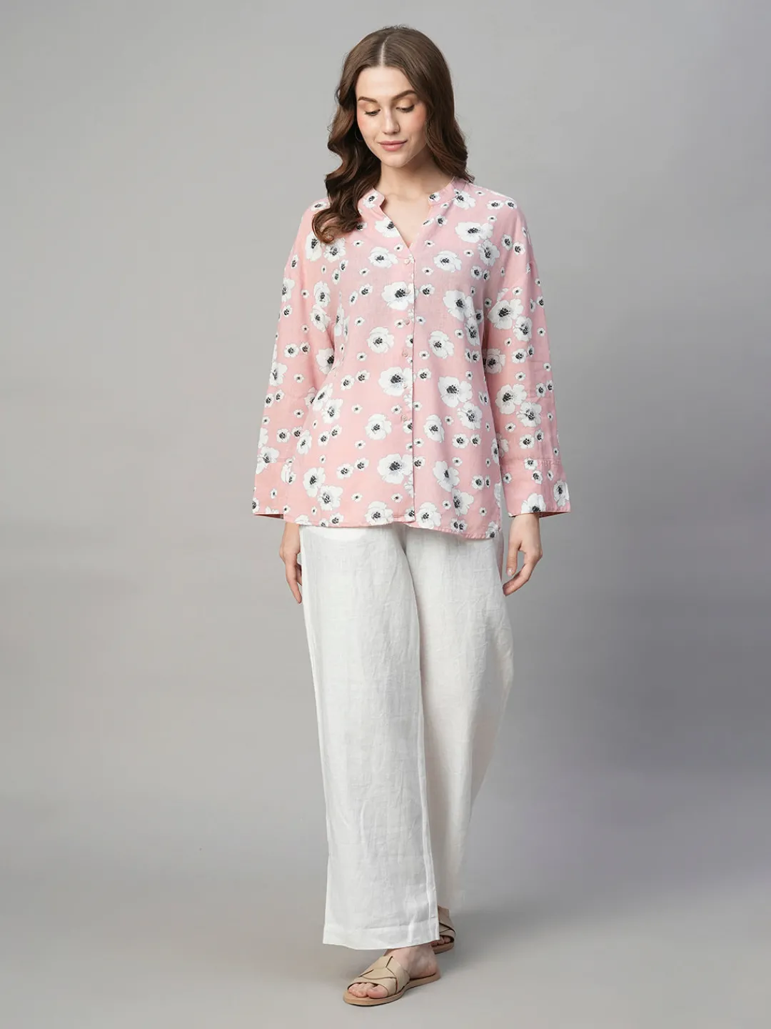 Women Cottonworld Tops & Shirts | Tops & Shirts^Women's Cotton Linen Boxy Fit Blouse