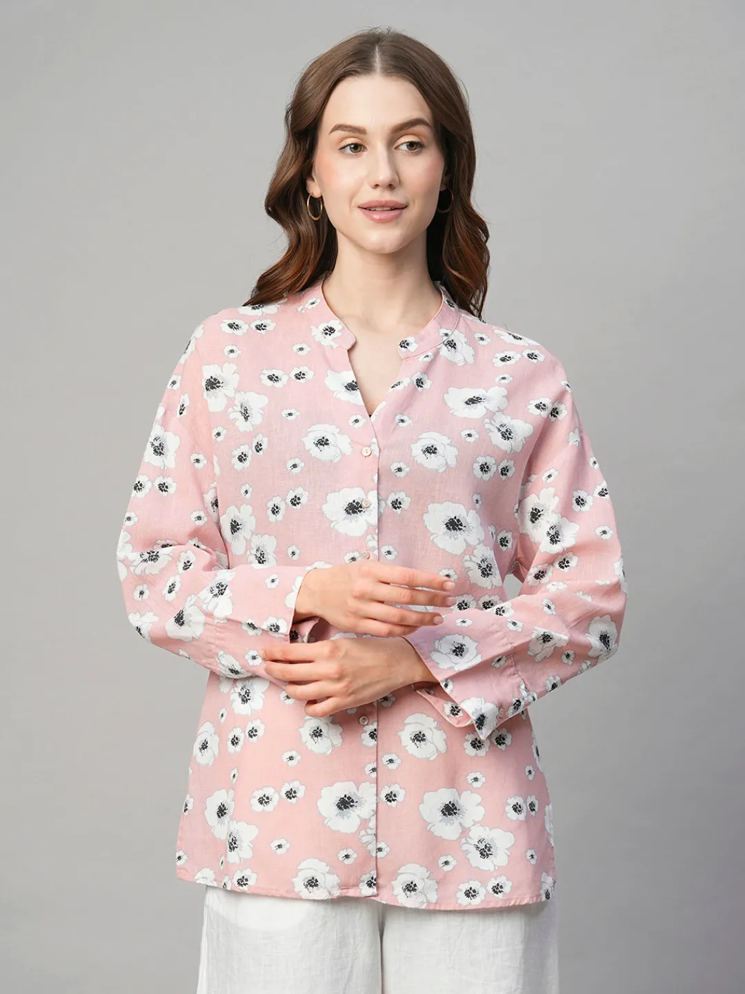 Women Cottonworld Tops & Shirts | Tops & Shirts^Women's Cotton Linen Boxy Fit Blouse