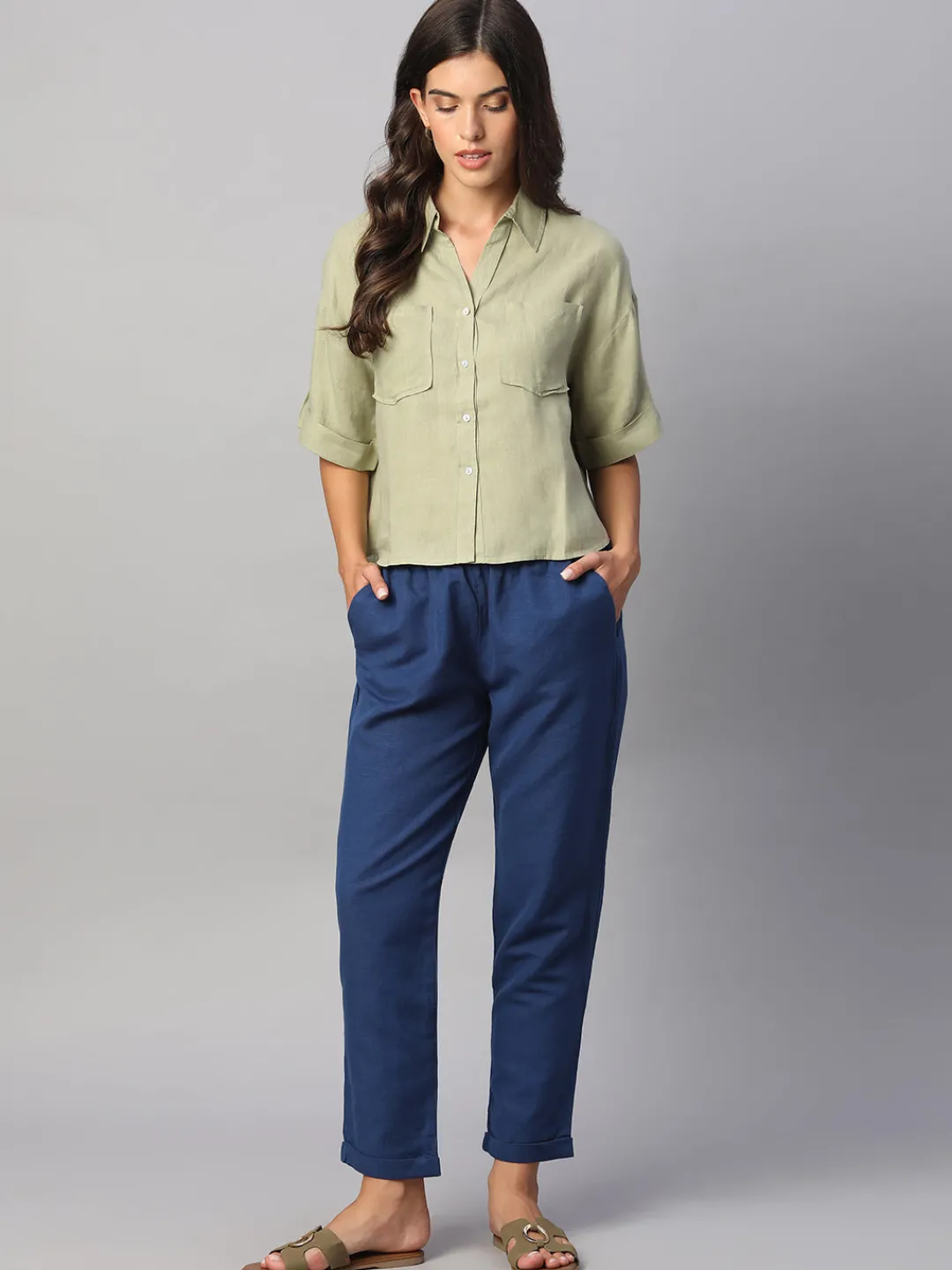 Women Cottonworld Pants | Pants^Women's Linen Cotton Regular Fit Pant