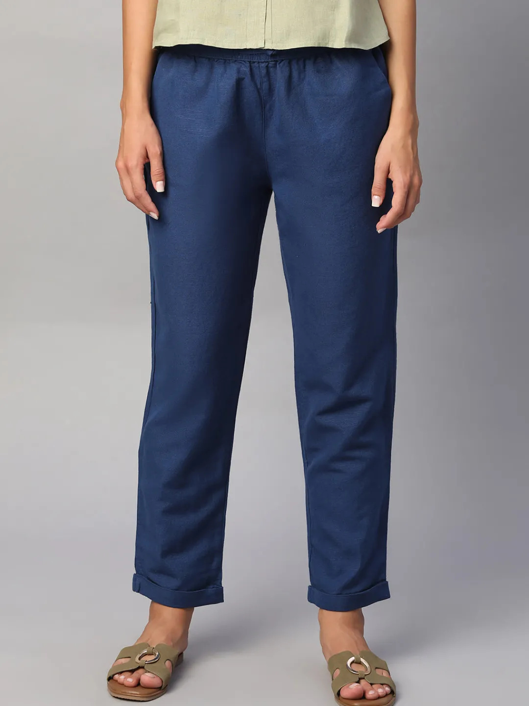 Women Cottonworld Pants | Pants^Women's Linen Cotton Regular Fit Pant