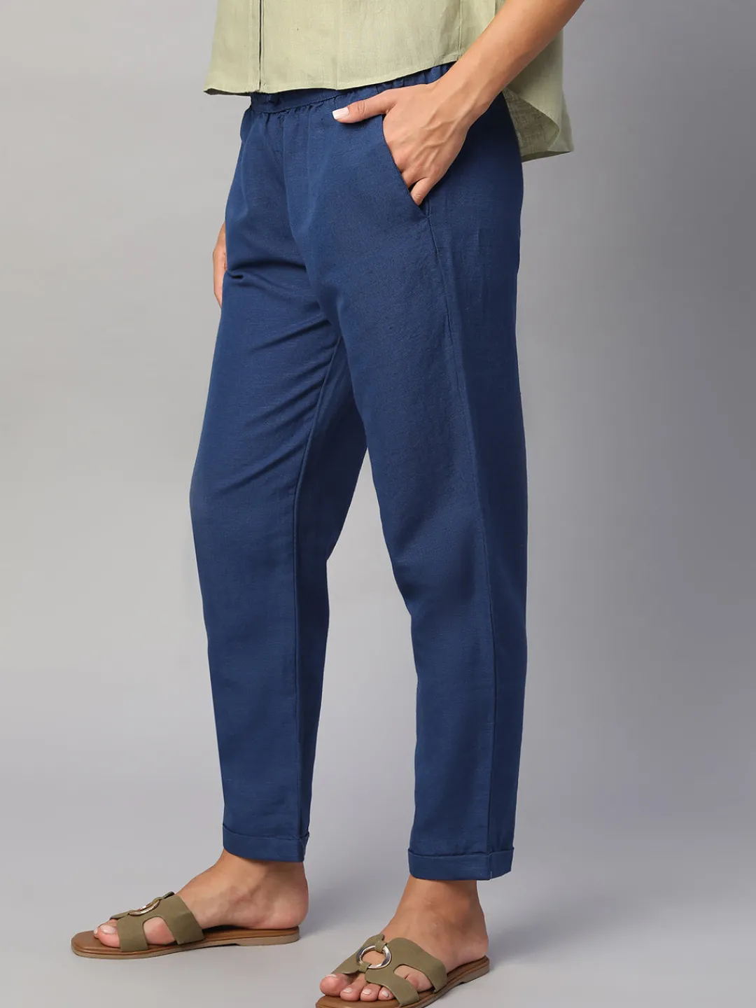 Women Cottonworld Pants | Pants^Women's Linen Cotton Regular Fit Pant
